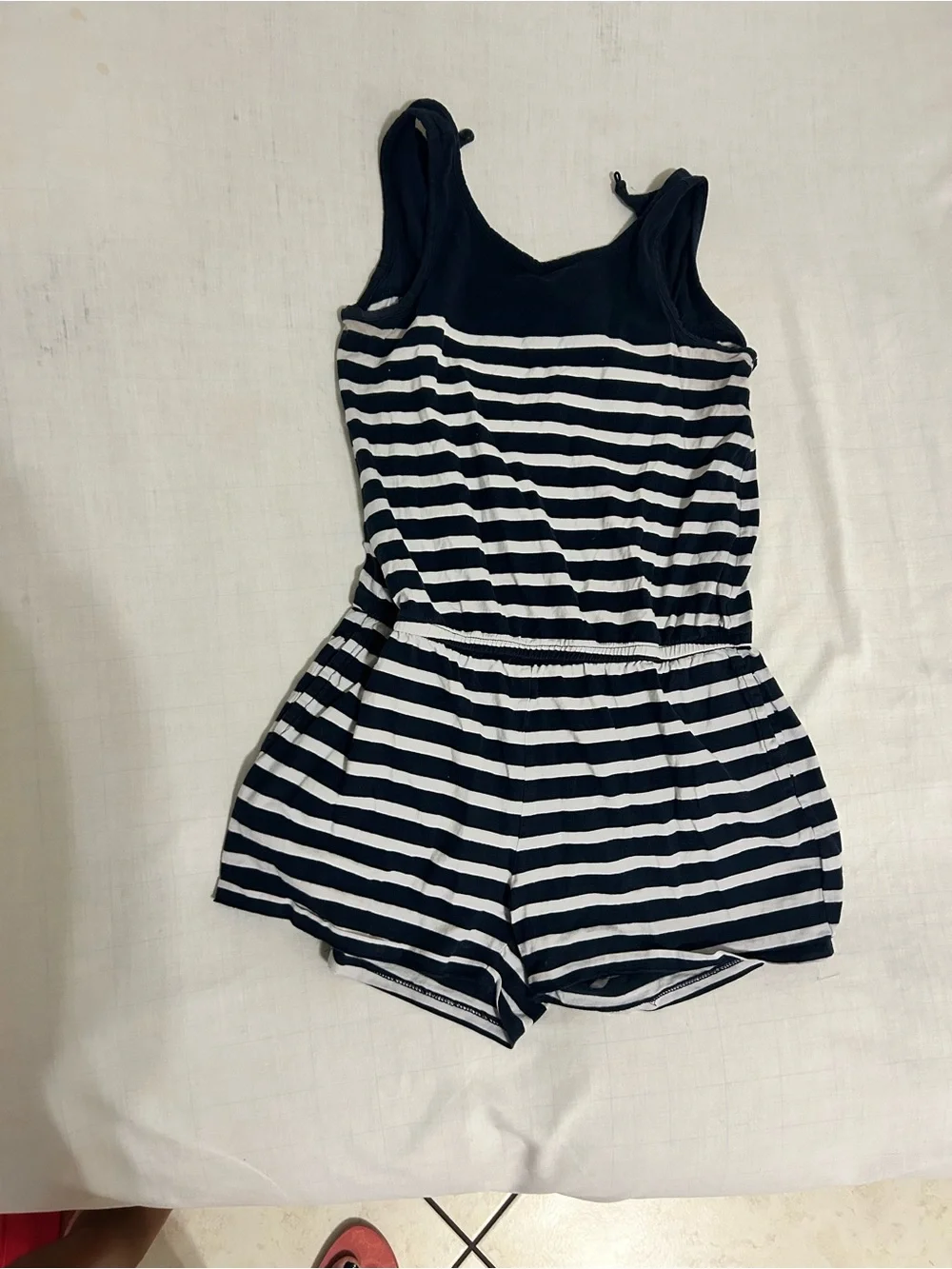 GAP Navy and White Striped Tank Romper